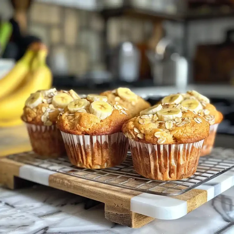 Banana Cottage Cheese Muffins (Easy, High Protein Snack for Busy Families) 2 Banana cottage cheese muffins served with yogurt and berries on a breakfast table