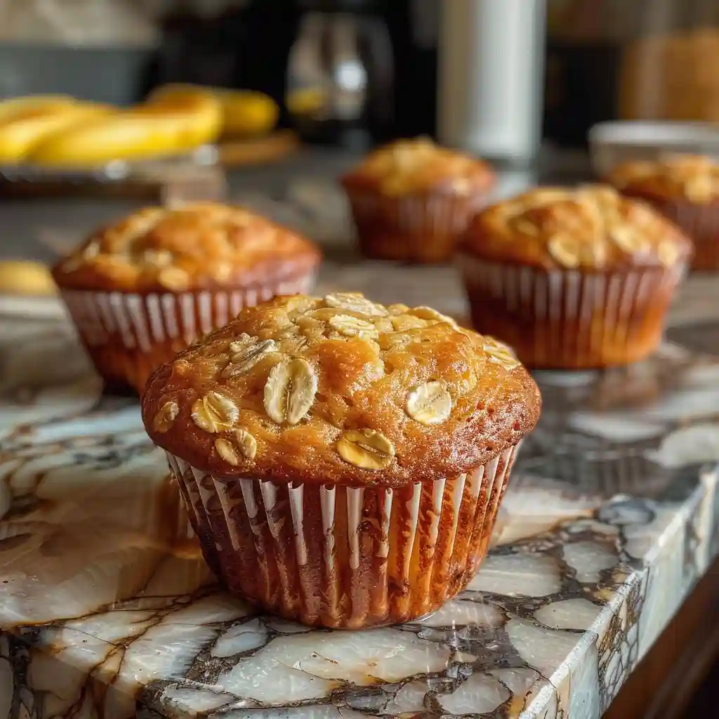 banana-cottage-cheese-muffins-served Banana cottage cheese muffins served with yogurt and berries on a breakfast table